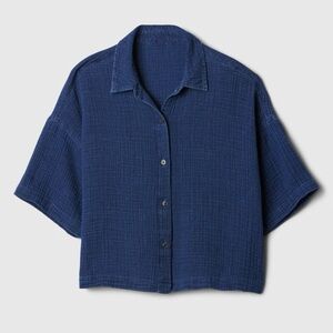 Women's Relaxed Gauze Cropped Shirt NWT